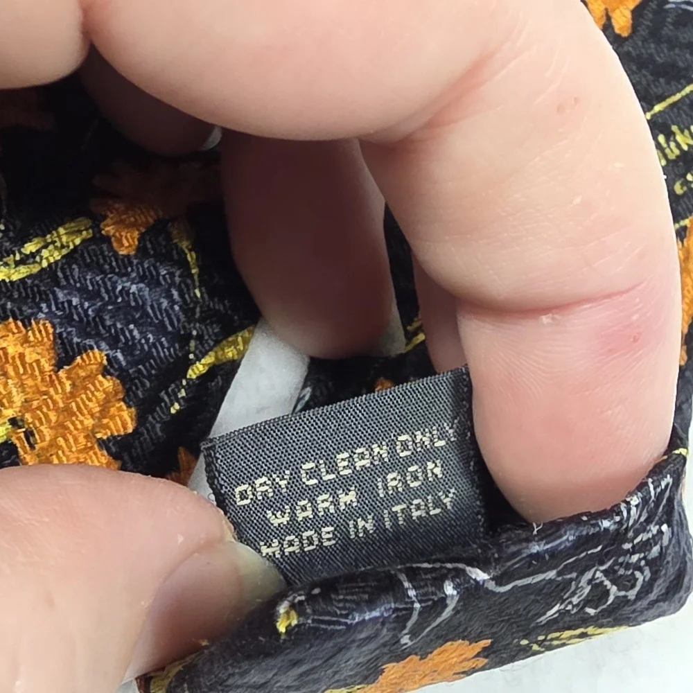 Ermenegildo‎ Zegna Tie 100% Silk Made in Italy Blue Floral Necktie Men's 3.75
